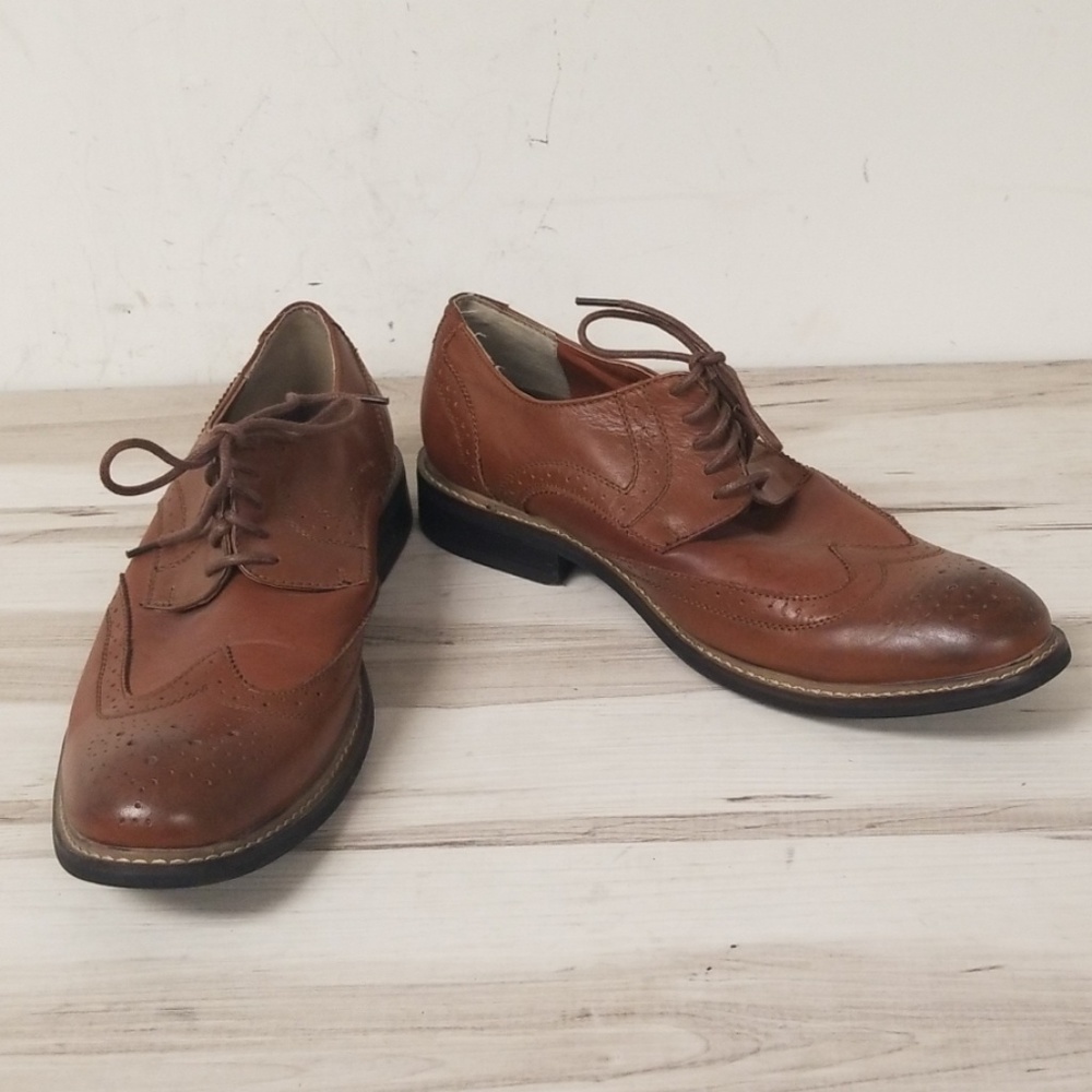 Original Penguin Mens Brown Leather Brogue Shoe 11